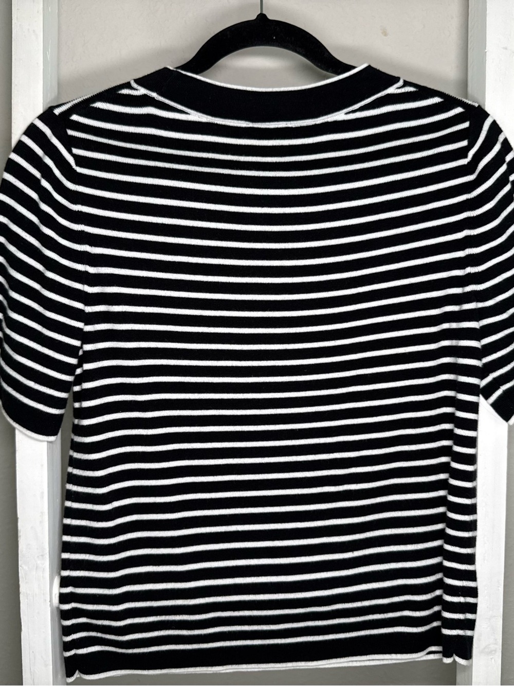 Talbots Black and White Striped Short Sleeve Tee - Picture 4 of 6